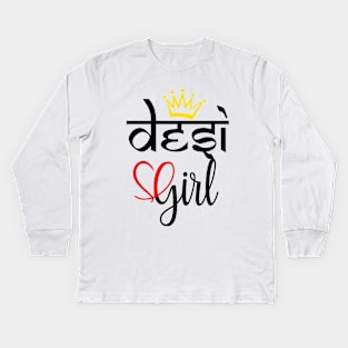 Desi Indian or Pakistani brown girl pride Kids Long Sleeve T-Shirt